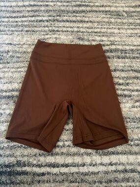 Women's High-Waist Brown Bike Shorts
